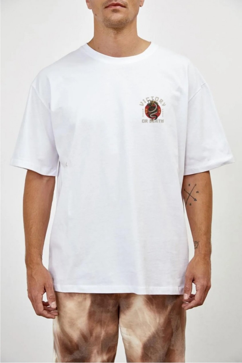 Victory Dragon Tasarımlı Unisex Beyaz T-shirt