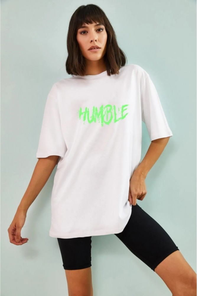 The Humble Thunder Tasarımlı Unisex Beyaz T-shirt