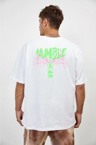 The Humble Thunder Tasarımlı Unisex Beyaz T-shirt