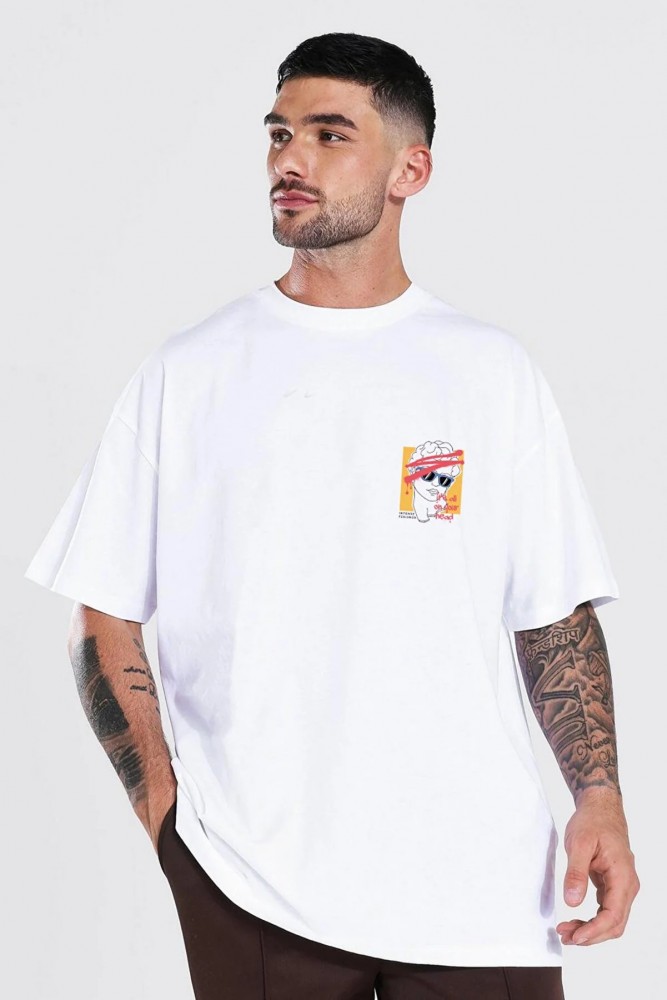 Ist All Of Yours Baskılı Oversize Pamuk Kaliteli Beyaz T-shirt