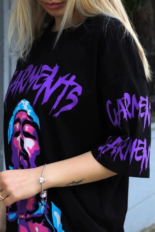 Carments Wiz Khalifa Tasarımlı Unisex Siyah T-shirt