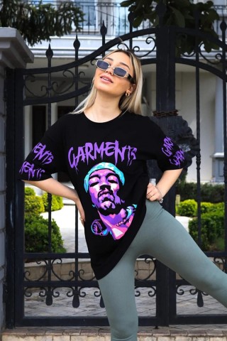  Carments Wiz Khalifa Tasarımlı Unisex Siyah T-shirt
