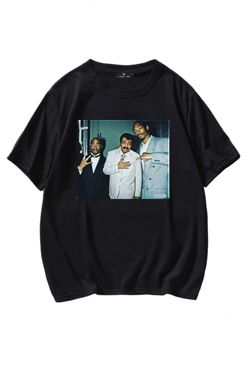 Müslüm Gürses Snapp Dog , Tupac Tasarımlı Unisex Siyah T-shirt
