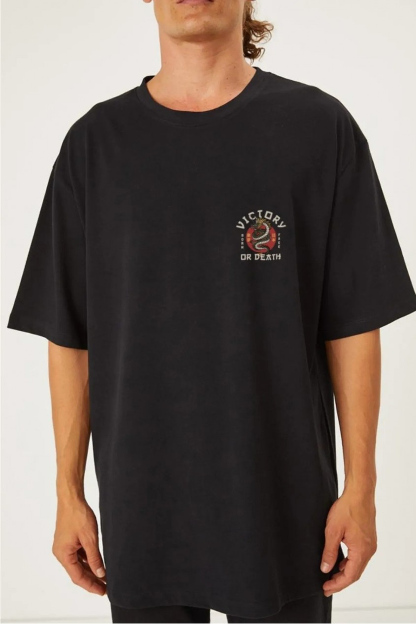 Victory Dragon Tasarımlı Unisex Siyah T-shirt