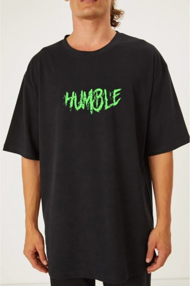 The Humble Thunder Tasarımlı Unisex Siyah T-shirt