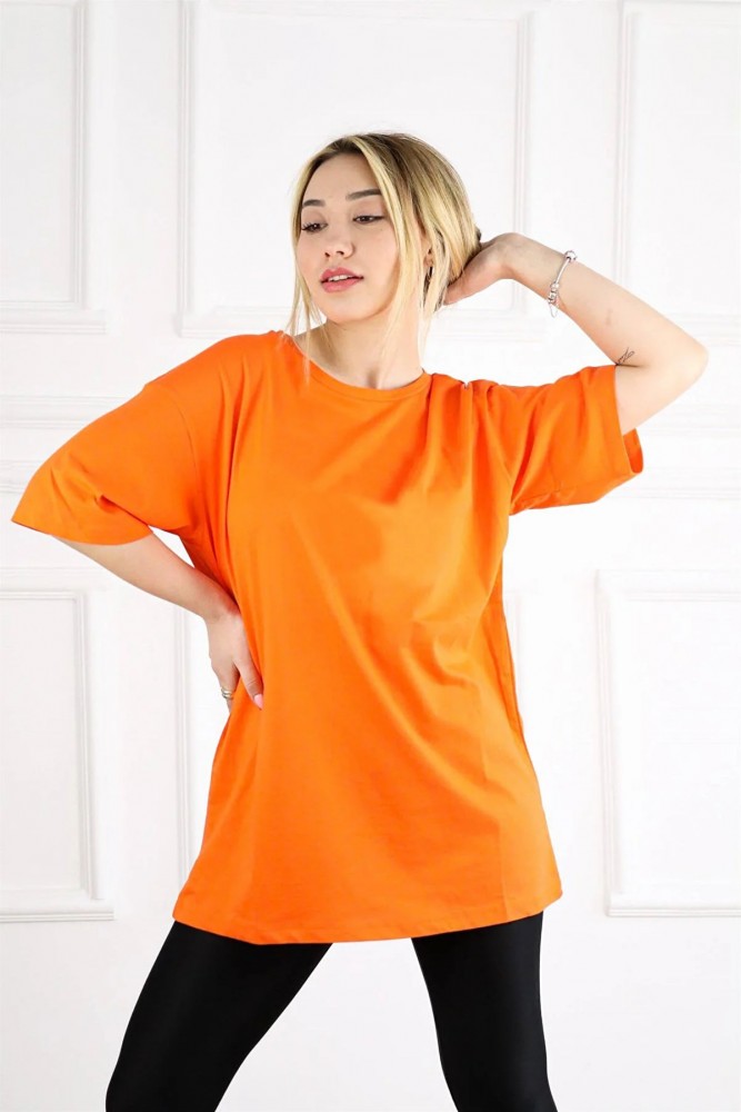  Turuncu Oversize Basic T-shirt