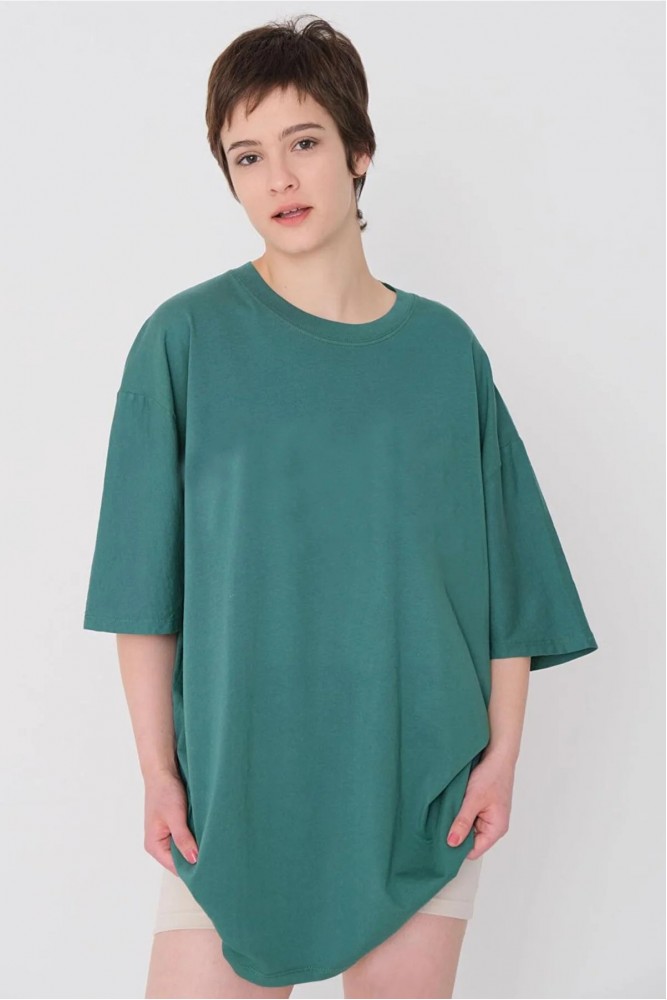 Irmak Yeşili Oversize Basic T-shirt