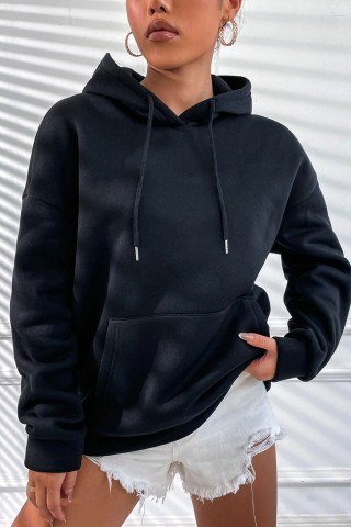 Siyah Kapüşonlu Oversize Kalıp Good Things Are Coming Tasarımlı Unisex Sweatshirt