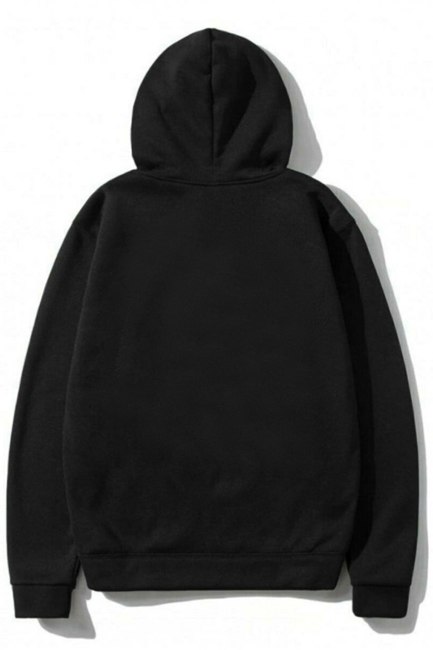 Siyah Oversize Les Benjamins Tasarımlı Unisex Kapüşonlu Sweatshirt