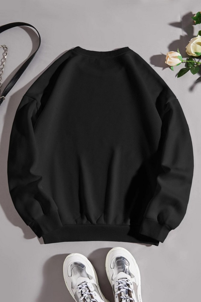 Siyah Oversize Kalıp Be Cool Be Kind Tasarımlı Unisex Bisikletyaka Sweatshirt