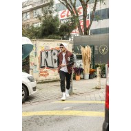 Bs Kolej Ceket Kahve Polar Deri Kol