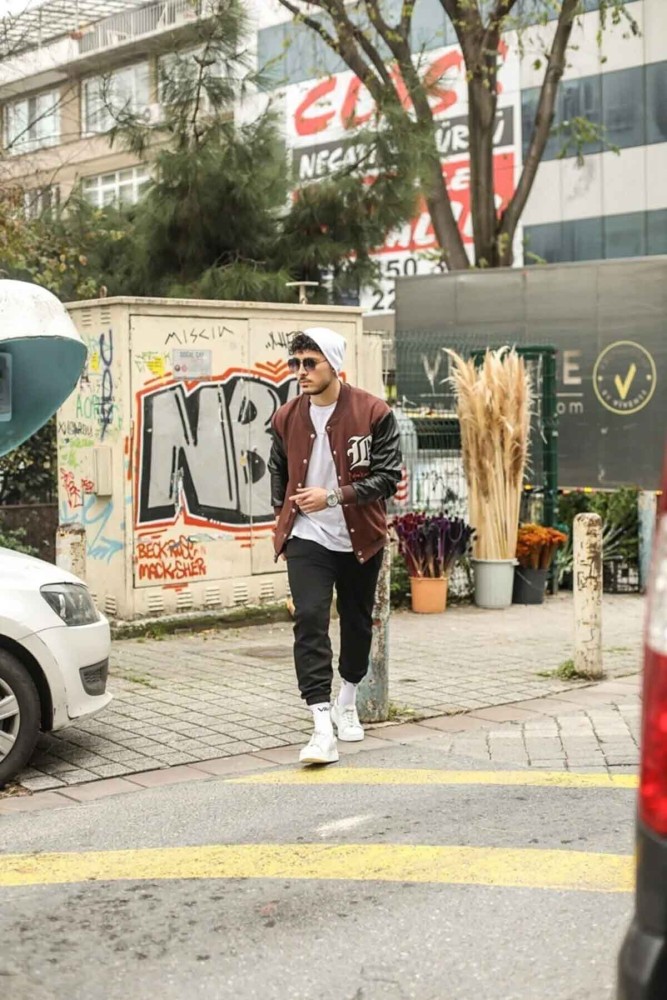 Bs Kolej Ceket Kahve Polar Deri Kol Bs Kolej Ceket Kahve Polar Deri Kol