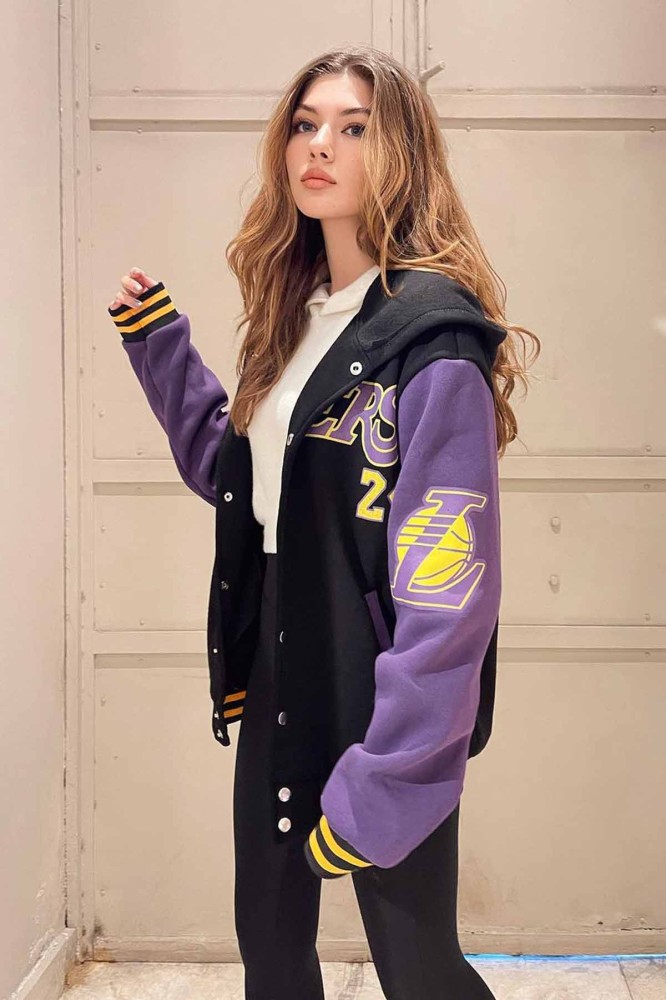 Siyah Byrant Oversize Kolej Ceket 