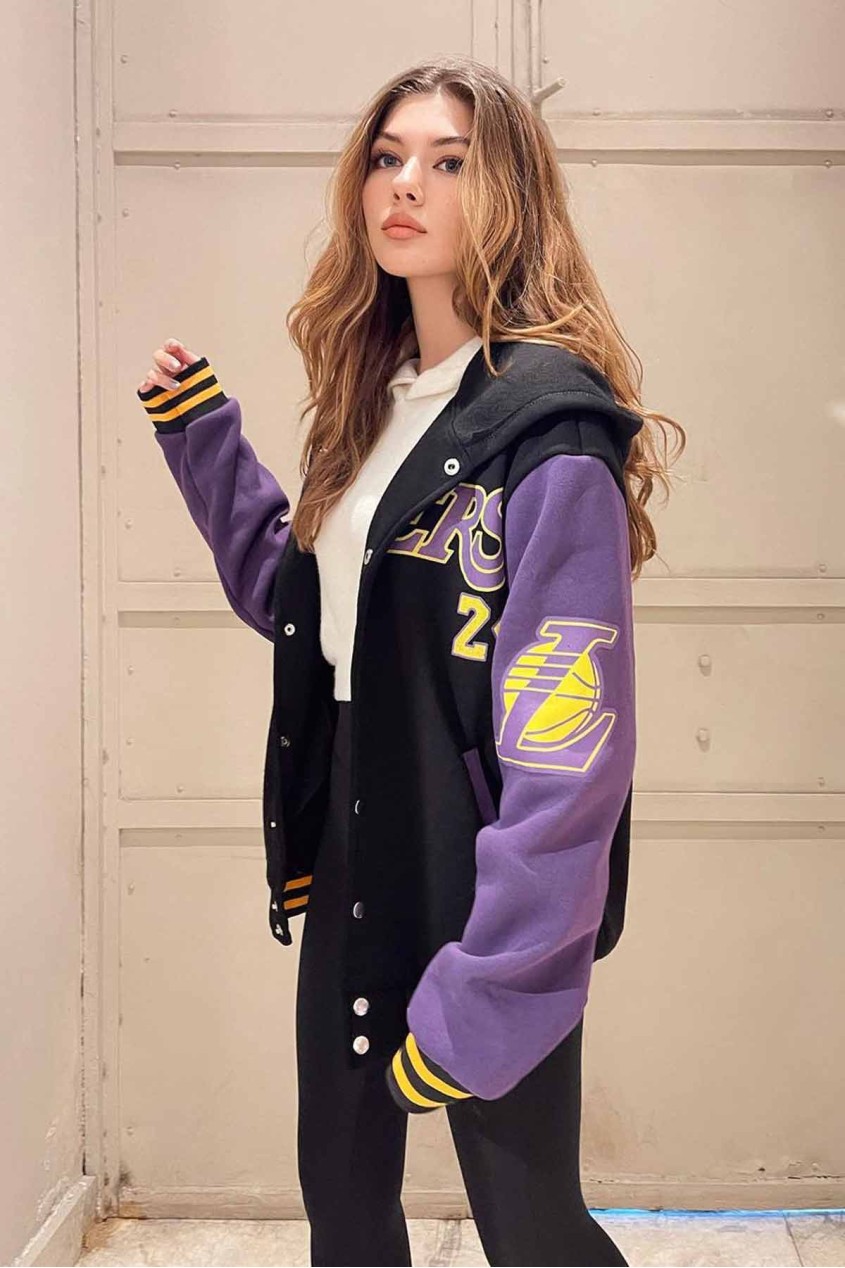 Siyah Byrant Oversize Kolej Ceket 