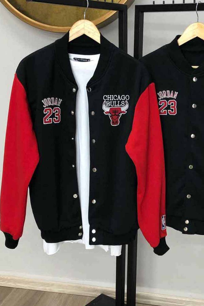 Chicago Bulls Baskılı Kolej Ceket  Chicago Bulls Baskılı Kolej Ceket