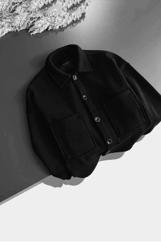 3 İplik Cep Detaylı Düğmeli Gömlek Ceket  3 İplik Cep Detaylı Düğmeli Gömlek Ceket