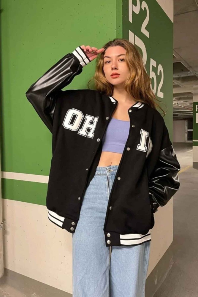 Ohio Nakış Baskılı Kolej Ceket Ohio Nakış Baskılı Kolej Ceket