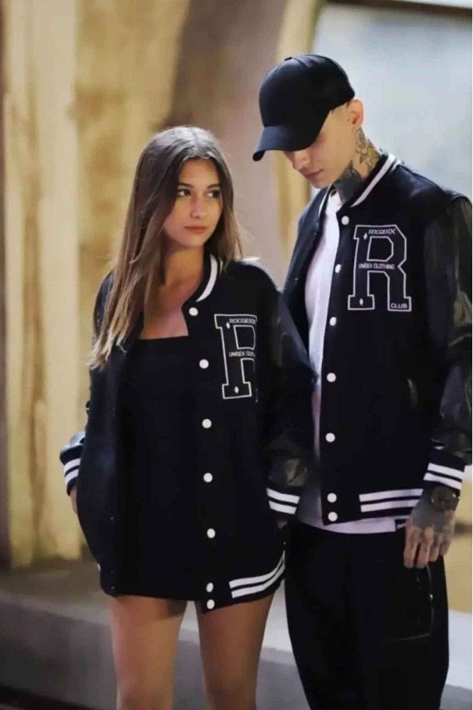  R Baskılı Kolej Ceket