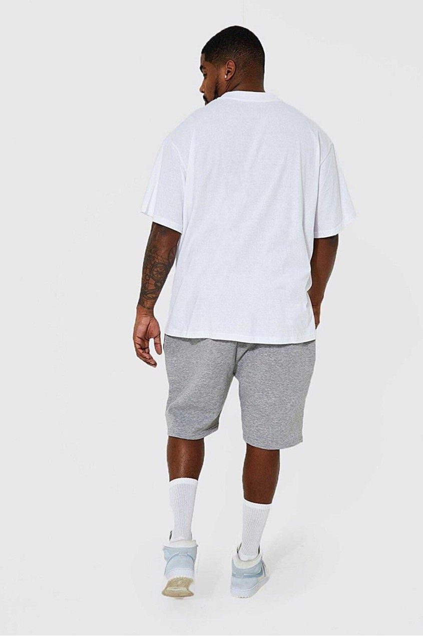 Gri %100 Pamuk Spor Unısex Düz 2 Iplik Kardon Şort