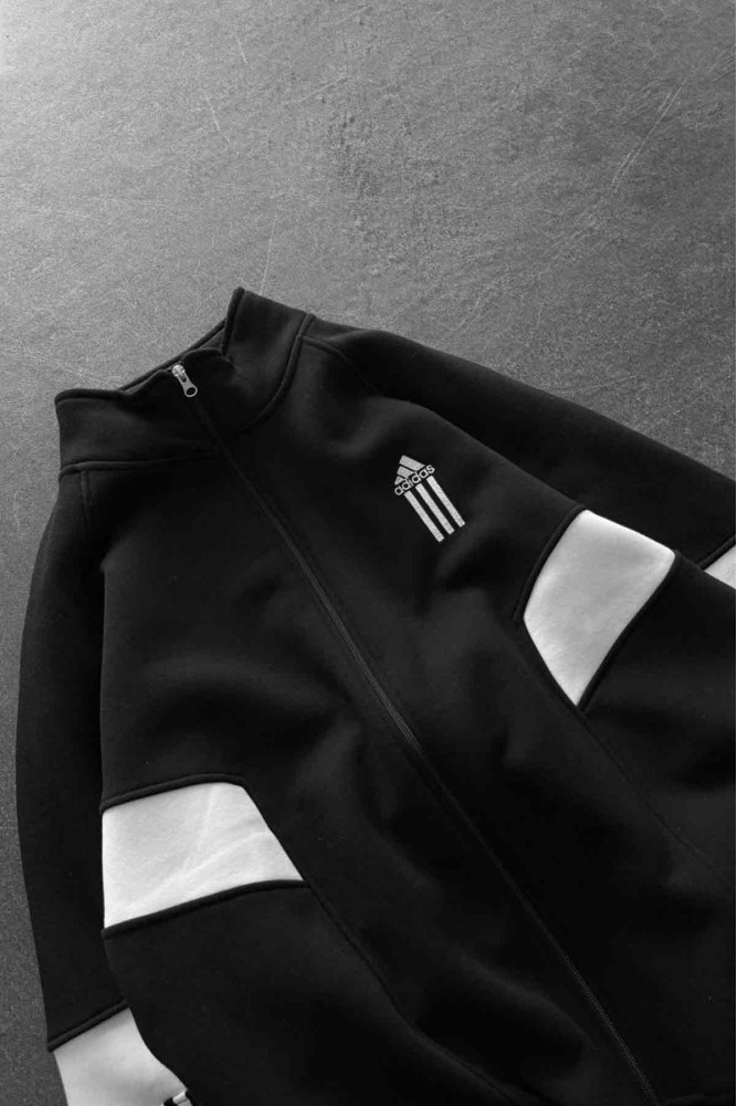 Unisex Oversize Şardonlu Baskılı Siyah Hırka