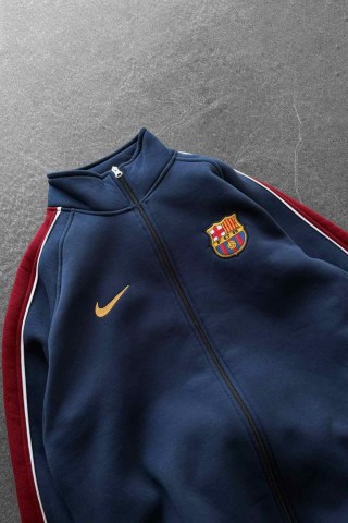 Unisex Oversize Şardonlu Baskılı Lacivert Hırka Unisex Oversize Şardonlu Baskılı Lacivert Hırka