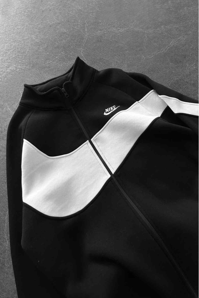 Unisex Oversize Şardonlu Baskılı Siyah Hırka