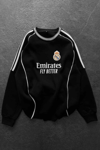 Unisex Oversize Şardonlu Baskılı Beyaz Bisiklet Yaka Sweatshirt Unisex Oversize Şardonlu Baskılı Beyaz Bisiklet Yaka Sweatshirt