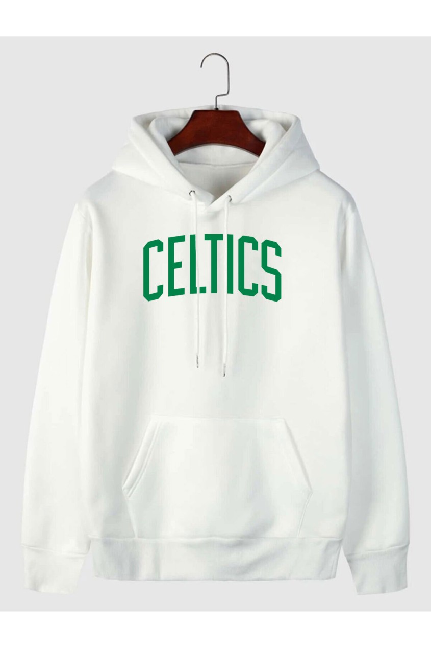 Celtıcs Kapüşonlu Kalın Oversize Kalıp Unisex Beyaz Sweaetshirt Celtıcs Kapüşonlu Kalın Oversize Kalıp Unisex Beyaz Sweaetshirt