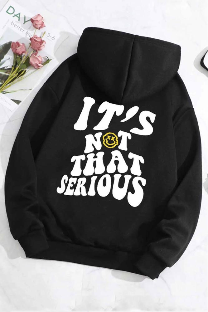 3 İplik Polarlı Kapüşonlu Oversize Kalıp Hoodie It's Not That Serious Tasarımlı Unisex Siyah Sweatshirt 3 İplik Polarlı Kapüşonlu Oversize Kalıp Hoodie It's Not That Serious Tasarımlı Unisex Siyah Sweatshirt