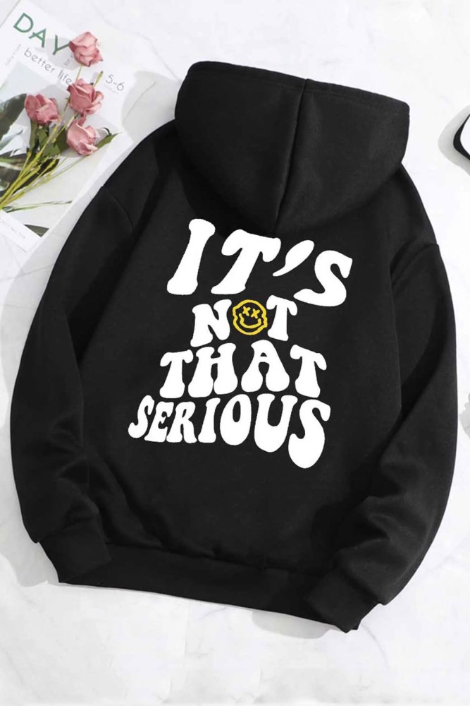 3 İplik Polarlı Kapüşonlu Oversize Kalıp Hoodie It's Not That Serious Tasarımlı Unisex Siyah Sweatshirt 3 İplik Polarlı Kapüşonlu Oversize Kalıp Hoodie It's Not That Serious Tasarımlı Unisex Siyah Sweatshirt