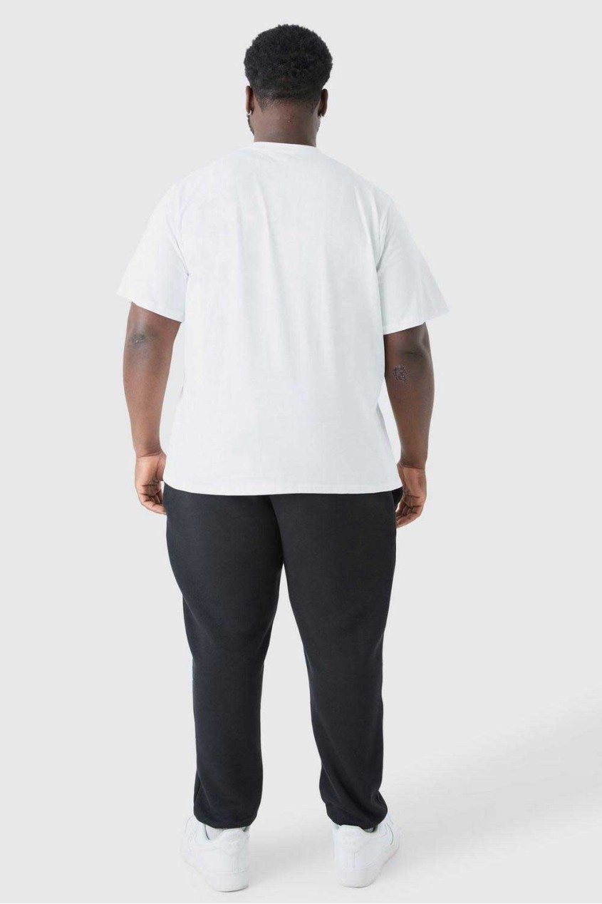 Beyaz Oversize El Yazı Baskılı Basic T-shirt