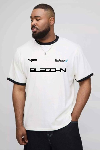 Unisex Beyaz Renk Siyah Biyeli Yaka Black Energy Baskılı Oversize Pamuklu T-Shirt Unisex Beyaz Renk Siyah Biyeli Yaka Black Energy Baskılı Oversize Pamuklu T-Shirt