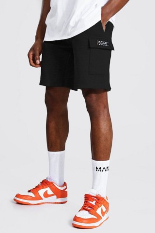 Siyah White Off Kargo Cepli Bermuda Şort Siyah White Off Kargo Cepli Bermuda Şort